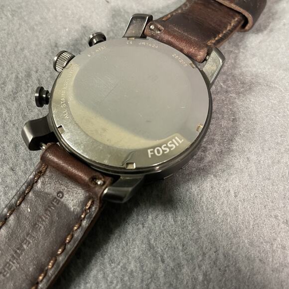 Fossil Nate Chronograph Brown Leather Men's Watch JR1424 ( NEED NEW BATTERY ) - Picture 8 of 11